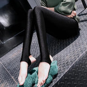 Autumn Winter Thick Leggings Fashion Solid Slim Pants Lady fleece Warm Leggings Casual Black Shiny High Waist Leggings