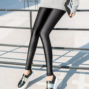 Autumn Winter Thick Leggings Fashion Solid Slim Pants Lady fleece Warm Leggings Casual Black Shiny High Waist Leggings