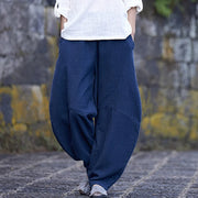 Vintage  Yoga Clothes Cotton  Linen Women High Waist Pants Baggy Loose  Large Oversized Size Women's Cargo Trousers Wide Leg