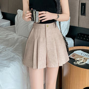 2025 New Spring Summer Women Shorts Korean Style Fashion High Waist A-line Pleated Shorts Skirts Ladies Casual Wide-leg Shorts