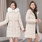 2024 New Winter Women Parka Fur Hooded Jackets Thicken Warm Cotton-padded Puffer Coat Casual Long Parkas Clothes Loose Outerwear