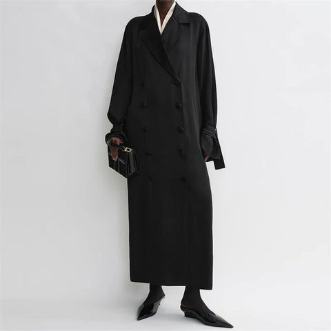 Women's spring coat New spring 2025 double breasted slim fit long jacket Casual versatile Women's windbreaker y2k Trench coat ﻿