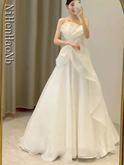 Robe De Mariee New Wedding Dresses Strapless Fashion Cheap Bride Dress Vestidos De Novia