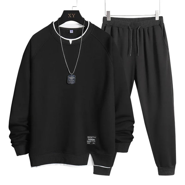 2023 Spring and Autumn Sports Casual Loose Large Sweater Set Autumn and Winter Men's Handsome Two Piece Set