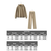 Tracksuits Set Woman 2024 Winter Cotton Solid Women's Suits Wide Baggy Pants Sportswear Women Sweater 2 Piece Set Women Outfits