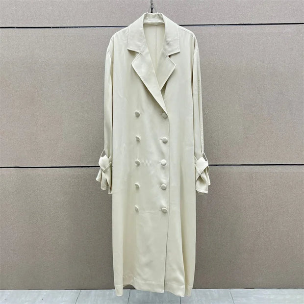 Women's spring coat New spring 2025 double breasted slim fit long jacket Casual versatile Women's windbreaker y2k Trench coat ﻿