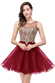 Women Short Homecoming Dress Lace Top Corset Back Fully Lined With Bra Sleeveless And Tulle Mini Cocktail Party Skirt