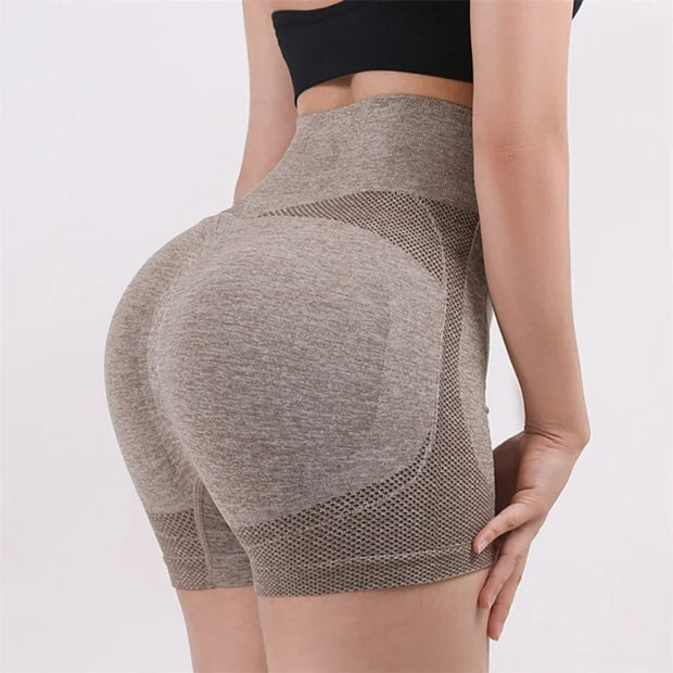 Women Yoga Shorts High Waist Butt Lifting Workout Fitness Tights Tummy Control Gym Running Stretched Pants Casual Sportswear