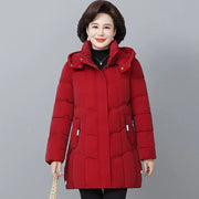 Women's Winter Thickened Jackets Down Cotton Parkas Hooded Quilted Long Pockets coat Middle aged Female Overcoat