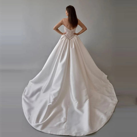 2025 Elegant Women Wedding Dresses Sexy Sleeveless A-Line Gowns Mopping Length Engagement Banquet Vestidos De Novias Customized