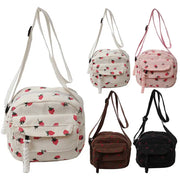 Cute Strawberry Shoulder Bag Casual Zipper Trendy Crossbody Bag Tote Handbag for Women Girls Travel Work Messenger Bag