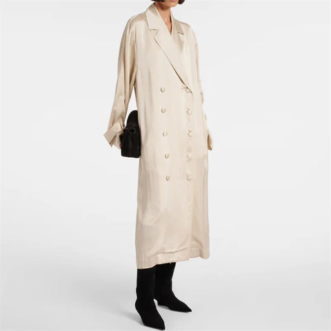 Women's spring coat New spring 2025 double breasted slim fit long jacket Casual versatile Women's windbreaker y2k Trench coat ﻿