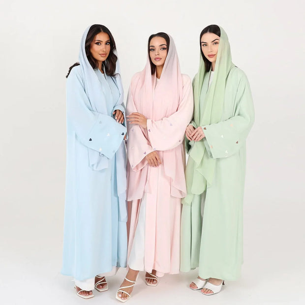 Ramadan Open Abaya Embroidery Kimono Cardigan Women Muslim Maxi Dress Dubai Turkey Kaftan Caftan Marocain Femme Kebaya Jalabiya