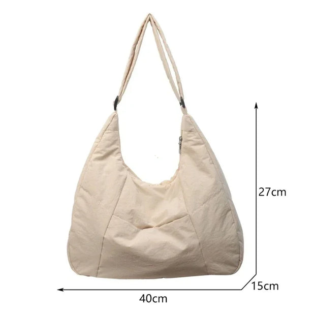 Trendy Women's Soft Cloth Shoulder Bag Solid Color Student 2025 Spring Y2k Casual Style Big Handbags Crossbody Bags for Women