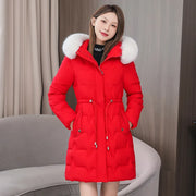 2024 New Winter Women Parka Fur Hooded Jackets Thicken Warm Cotton-padded Puffer Coat Casual Long Parkas Clothes Loose Outerwear