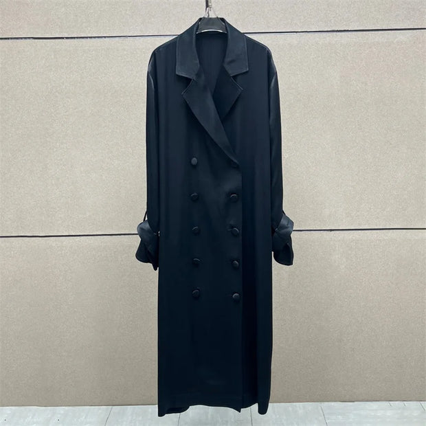 Women's spring coat New spring 2025 double breasted slim fit long jacket Casual versatile Women's windbreaker y2k Trench coat ﻿