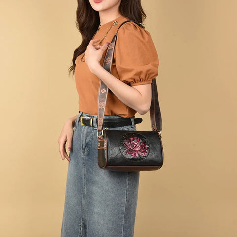 Casual Women Handbag Soft Leather Shoulder Crossbody Bags for Women 2024 New Fashion Print Ladies Messenger Tote Bag Sac A Main