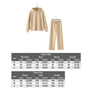 Tracksuits Set Woman 2024 Winter Cotton Solid Women's Suits Wide Baggy Pants Sportswear Women Sweater 2 Piece Set Women Outfits