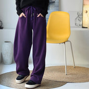 MICOCO K8063C Artistic temperament simple with thick loose high-waisted lean banana sweatpants