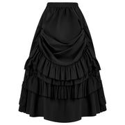 Brown Ruffled High Waisted Long Victorian Skirt Steampunk Skirts Womens Party Wear Gothic Vintage Clothes Medieval Costume Sexy