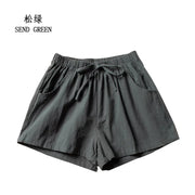 Cotton Linen Shorts Women's Sports Shorts Summer Solid High Waist Black Shorts Women Fashion Plus Size Casual Basic Short Pants