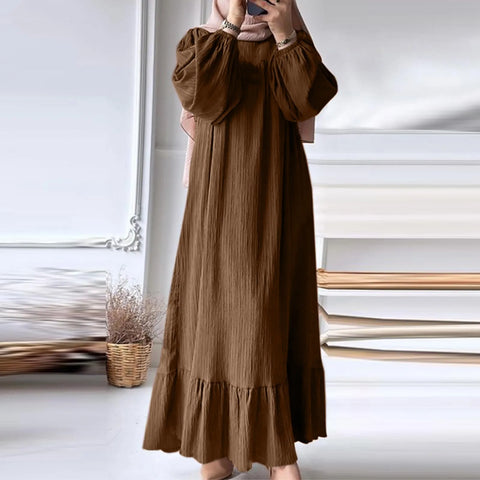 Eid Khimar Long Sleeve Abaya Dubai Turkey Islam Muslim Oversized Robe Kaftan Modest Dress For Women Kebaya Damen