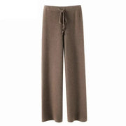 Autumn and Winter New High-waisted Loose Wool Knitted Wide-leg Trousers for Women To Wear Straight Leg Wide-leg Moped Trousers