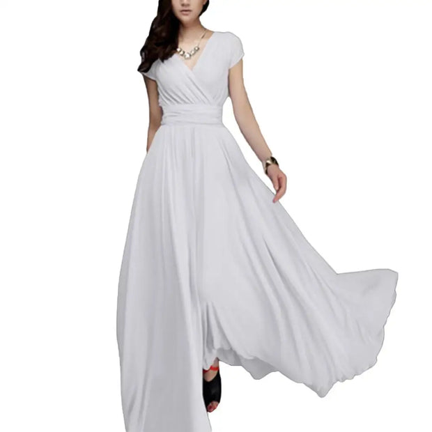 New 2019 Women Dresses Spring Summer Cotton Linen Elegant Ladies Pleated Long White Dresses V Neck Lace Up Bow S-5XL