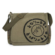 Vintage Cartoon Women Canvas Messenger Bag Large Capacity Tote Bag Women Shoulder Handbag