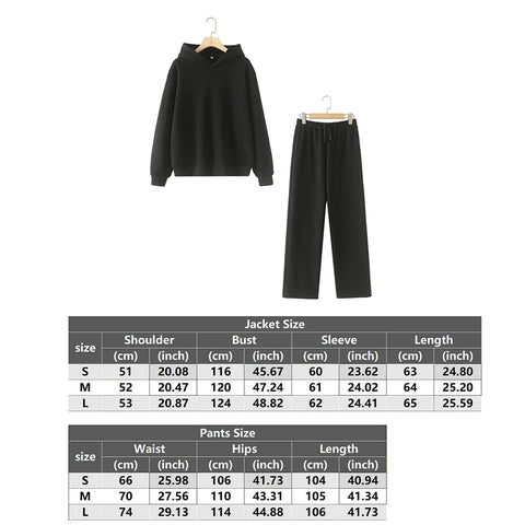 Tracksuits Set Woman 2024 Winter Cotton Solid Women's Suits Wide Baggy Pants Sportswear Women Sweater 2 Piece Set Women Outfits