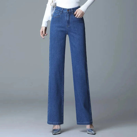 Oversize 34 Baggy Jeans Women High Waist Wide Leg Pants Washed High Street Vaqueros Ankle Length Office Lady Denim Trousers