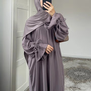 Ramadan Bowknot Dubai Abaya Dress Arabic Muslim Women Modest Clothing Islam Party Kaftan Turkey Robe Eid Djellaba Kebaya Caftan