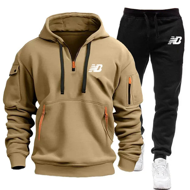 2024 Men Tracksuit Hoodie Set, Men's Brand Sweater, Warm Sportswear, Sports Iuxury, High quality Print, Autumn/Winter, 2 pieces