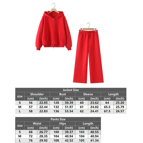 Tracksuits Set Woman 2024 Winter Cotton Solid Women's Suits Wide Baggy Pants Sportswear Women Sweater 2 Piece Set Women Outfits