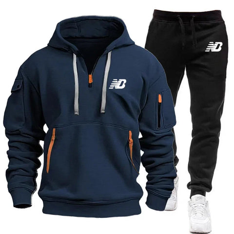 2024 Men Tracksuit Hoodie Set, Men's Brand Sweater, Warm Sportswear, Sports Iuxury, High quality Print, Autumn/Winter, 2 pieces