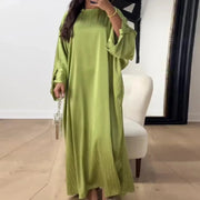 Ramadan Eid Satin Batwing Abaya Dubai Luxury Elegante Muslim Kaftan Dress Abayas For Women Kebaya Robe Femme Musulmane Vestidos