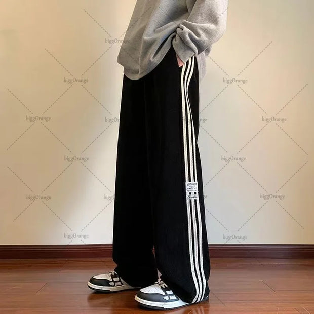 New American Retro Line Design Fashionable Versatile Casual Pants Men Street Hip-hop Harajuku Y2K Casual Loose Trousers Women