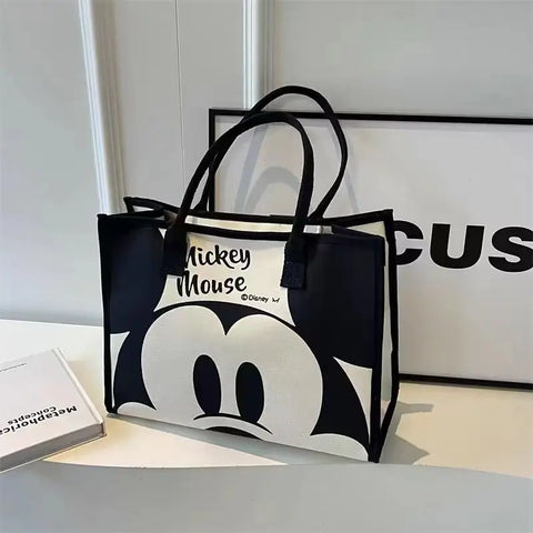 Disney's New Cartoon Mickey Casual Versatile Women's Large-capacity Canvas Bag Fashionable Work Commuter Handbag