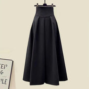 Korean Fashion Casual Skirt Sets Knitted Pullover+ Slim Umbrella Skirt Two Piece Set Plus Size Clothing