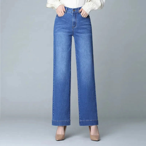 Oversize 34 Baggy Jeans Women High Waist Wide Leg Pants Washed High Street Vaqueros Ankle Length Office Lady Denim Trousers