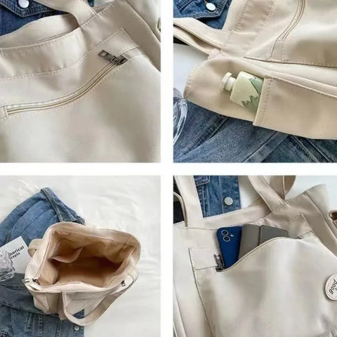 Women's Fashion Shoulder Bag Class Large Capacity Student Tote Bag 2023 New Canvas Commuter Handbag Women Bag