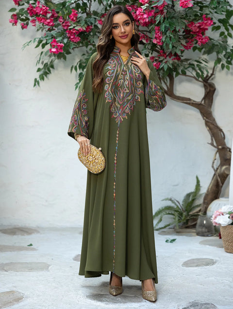 Ramadan Abaya for Women Muslim Embroidery Dress Dubai Kaftan Turkey Arab Robe Eid Djellaba Caftan Marocain Femme Jalabiya Kebaya