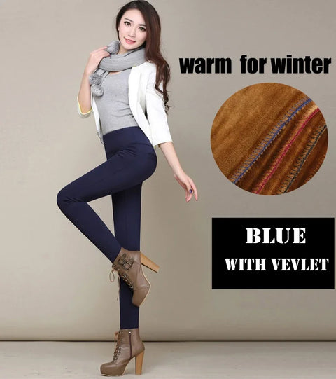 6XL Leggings Autumn Winter Velvet Leggings for Women High Waist Skinny Legging Long Pants woman Warm Winter Leggings