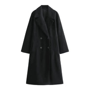 PB&ZA  2023 Autumn/Winter New Women's Wear New Fashion Casual Versatile Soft Loose Long Coat Coat