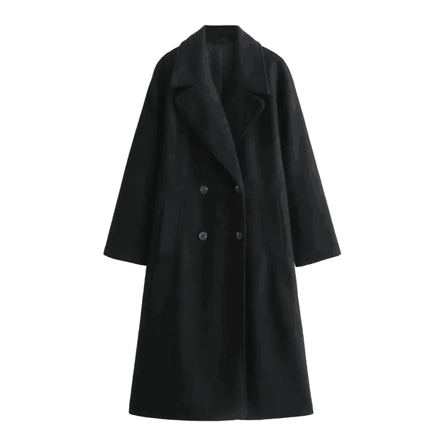 PB&ZA  2023 Autumn/Winter New Women's Wear New Fashion Casual Versatile Soft Loose Long Coat Coat