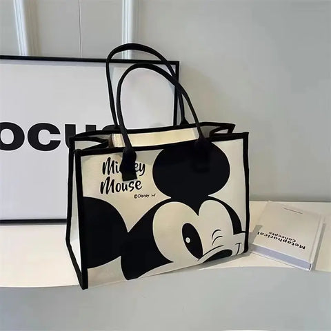 Disney's New Cartoon Mickey Casual Versatile Women's Large-capacity Canvas Bag Fashionable Work Commuter Handbag