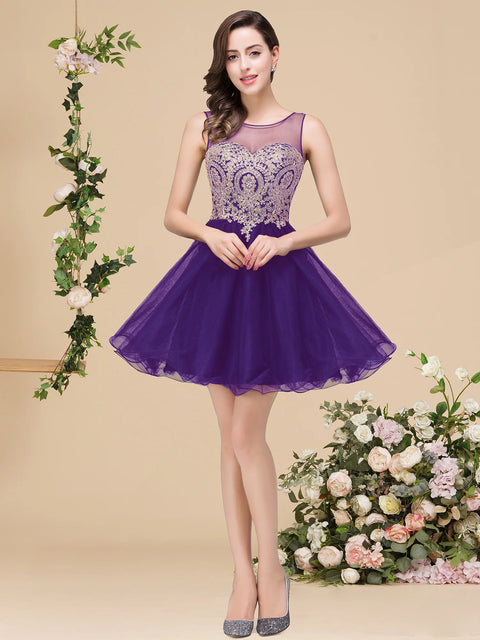 Women Short Homecoming Dress Lace Top Corset Back Fully Lined With Bra Sleeveless And Tulle Mini Cocktail Party Skirt