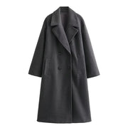 PB&ZA  2023 Autumn/Winter New Women's Wear New Fashion Casual Versatile Soft Loose Long Coat Coat