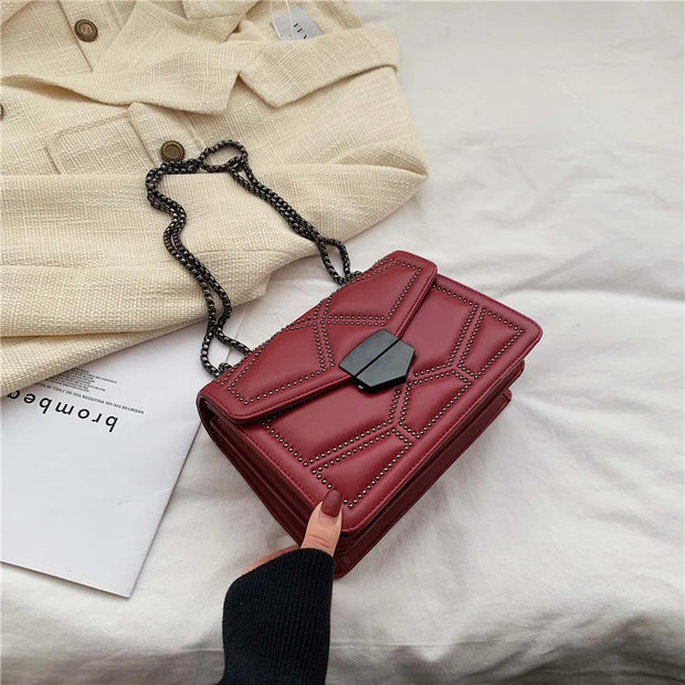 2025 Pu Leather Shoulder Bags for Women Handbag Fashion Crossbody Bag Vintage Underarm Bag Square Satchel Chain Messenger Bag