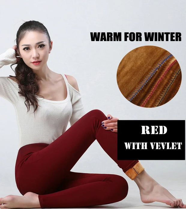 6XL Leggings Autumn Winter Velvet Leggings for Women High Waist Skinny Legging Long Pants woman Warm Winter Leggings